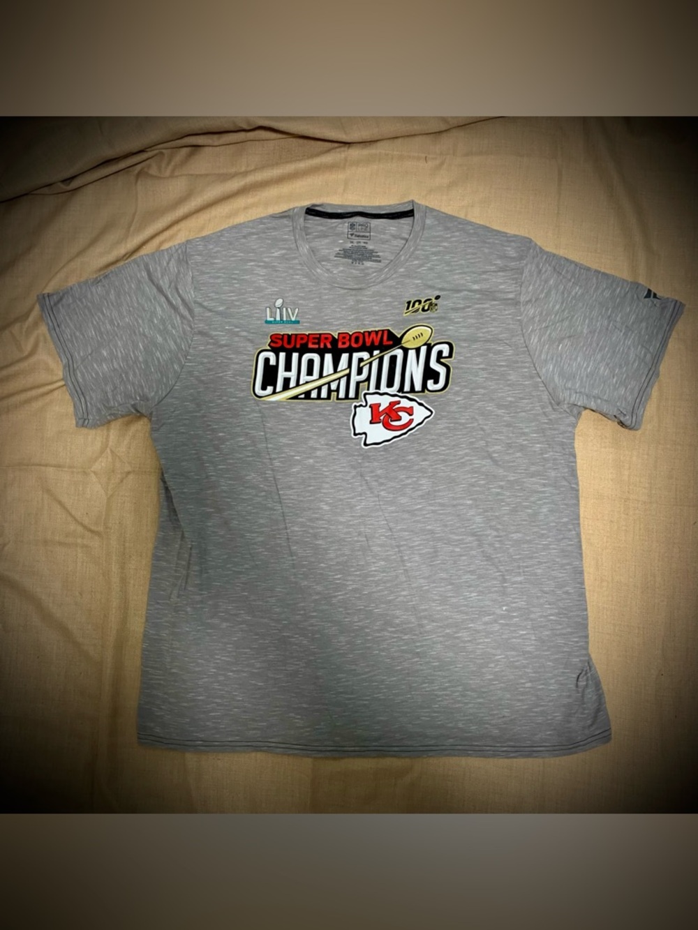 🏈Kansas City Chiefs Super Bowl LIV Champions Shirt Mens 3XL Gray NFL Tee